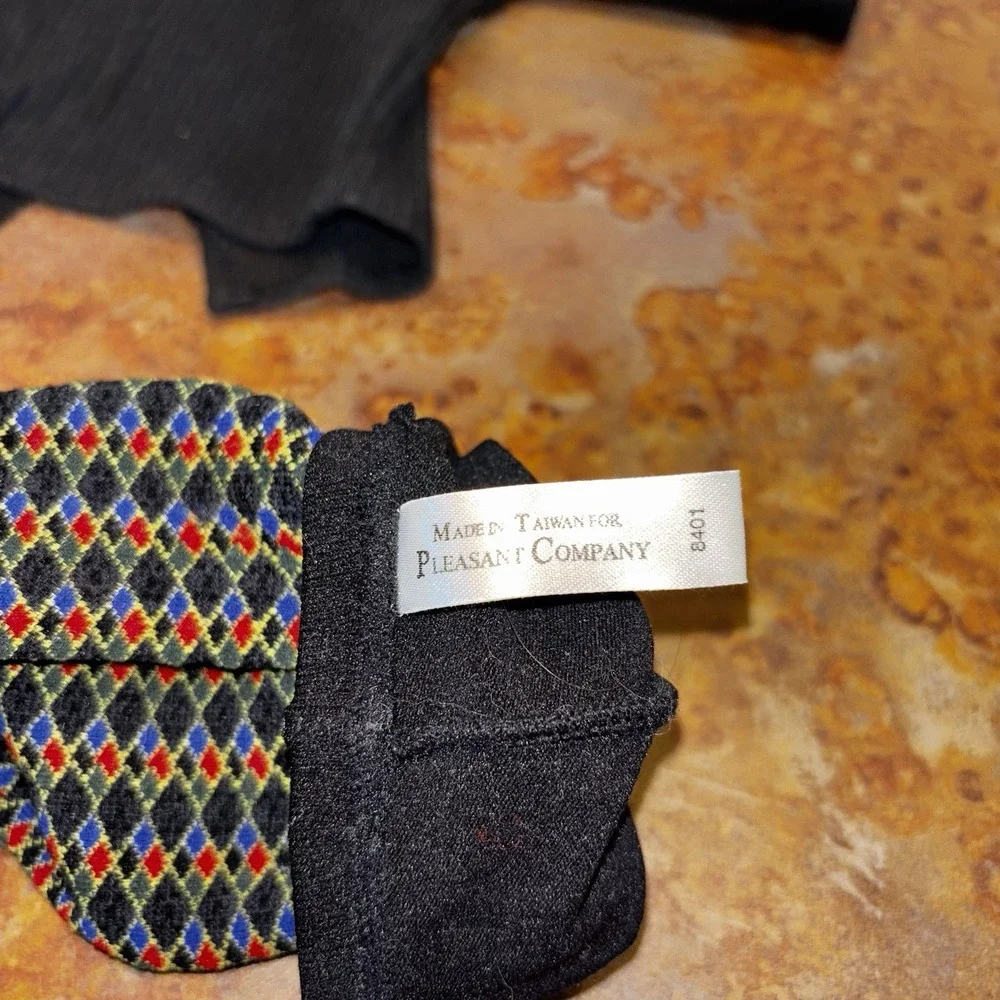 Pleasant Company Argyle Tights & Black Turtle Neck Shirt For American Girl Doll